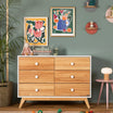 dadada Merry 6-Drawer Dresser in White/Natural