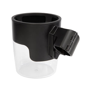 Black Nuna TRIV Series Cup Holder - Angled Product View with Clamp Mount | Bambi Baby