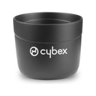 Black CYBEX Solution B Cup Holder - Logo Detail View | Bambi Baby