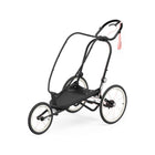Black CYBEX Zeno Running Stroller Frame with Pink Accents - Front 3/4 Angle, Frame Only | Bambi Baby