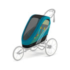 Maliblue CYBEX Zeno Seat Pack on Jogging Stroller Frame - Front 3/4 View with Mesh Window | Bambi Baby