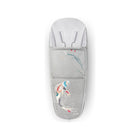 Grey Fleece CYBEX Platinum Footmuff Koi - Open Flat Lay with Koi Fish Print | Bambi Baby