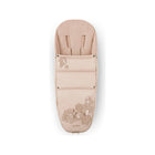 Nude Beige CYBEX Simply Flowers Platinum Footmuff - Open Exterior with Floral Detail | Bambi Baby
