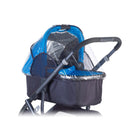 Clear UPPAbaby Bassinet Rain Cover on Blue VISTA Stroller - Front Angle | Bambi Baby