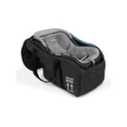 Black UPPAbaby TravelSafe Travel Bag - Open Angled View with Mesa Infant Car Seat Secured Inside | Bambi Baby