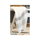 Grey Multi Plaid UPPAbaby Knit Blanket - Draped Over High Chair | Bambi Baby