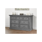 Graphite Gray Wood 7 Drawer Dresser - Three-Quarter Styled Room View | Bambi Baby