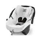 White Tencel Peg Perego Clima Cover Fitted on Primo Viaggio 4-35 - Overhead Angle View | Bambi Baby