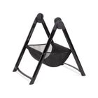 Black Silver Cross Dune & Reef Bassinet Stand with Fabric Storage Basket - Side Angle | Bambi Baby