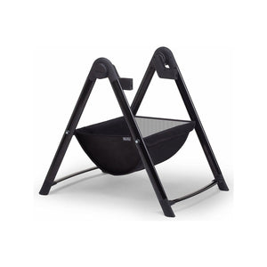 Black Silver Cross Wave Coast Folding Bassinet Stand - Three Quarter Rear View | Bambi Baby