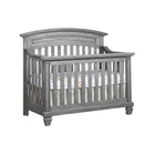 Brushed Gray Wood Richmond 4-in-1 Convertible Crib - 3/4 Angle Silo with Arched Headboard Detail | Bambi Baby