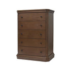 Chocolate Wood Sorelle Sutton 5-Drawer Tall Chest - 3/4 Angle View | Bambi Baby