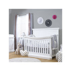 White Sorelle Primo Convertible Crib - Full Nursery Room Scene | Bambi Baby