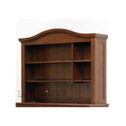 Mocha Cafe Wood Nursery Hutch with Arched Crown and Open Shelves - Front View | Bambi Baby