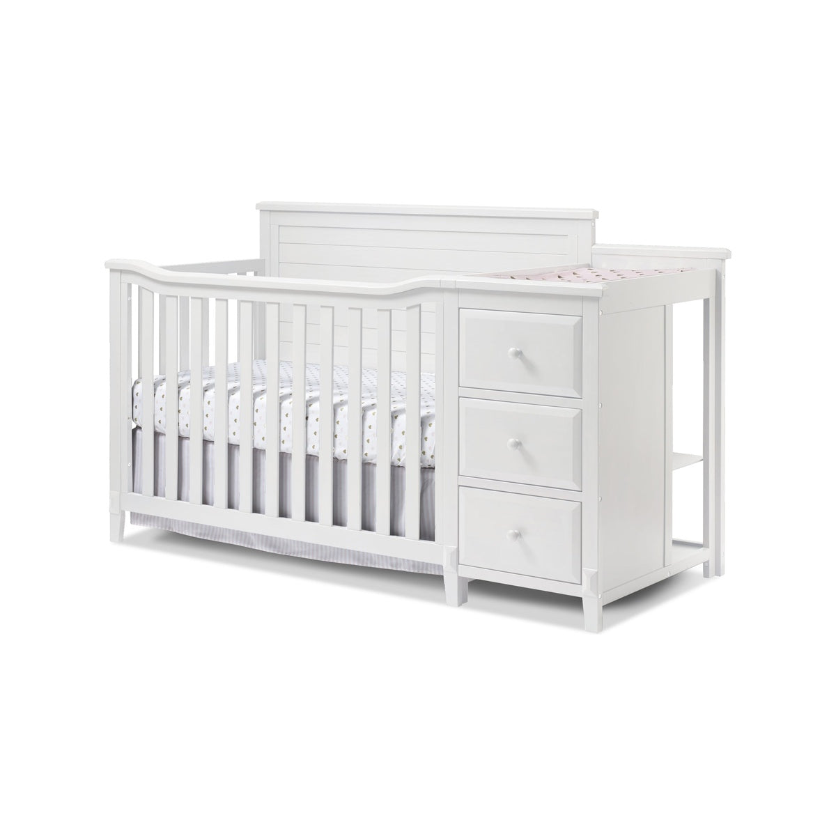 Sorelle Berkley Crib & Changer Panel Crib in White- Bambi Baby
