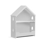 Sorelle Sweet Home White Wood Nursery Bookcase with Arch Windows - Side Angle | Bambi Baby