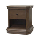 Sorelle Sutton Chocolate Wood Nightstand Open Shelf & Drawer - Front View | Bambi Baby