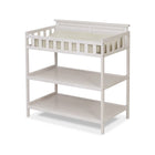 Weathered White Sorelle Farmhouse Changing Table - Open Shelves Detail | Bambi Baby