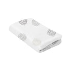 White Cotton 4moms Breeze Bassinet Sheet - Crosshatch Pattern Angled Folded View | Bambi Baby