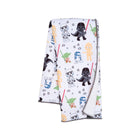 White Fleece Star Wars Classic Baby Blanket with Character Print - Angled Product View | Bambi Baby