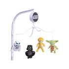 Star Wars Musical Crib Mobile with R2-D2 Darth Vader C-3PO Yoda Velour Figures - Angle View | Bambi Baby