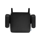 Carbon Black Clek Ozzi Backless Booster Seat - Straight-On Top View with Padded Armrests | Bambi Baby
