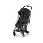 Clear Transparent CYBEX COYA Rain Cover - Front View on Rose Gold Stroller | Bambi Baby