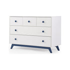 dadada Gramercy 5-Drawer Dresser in White/Denim
