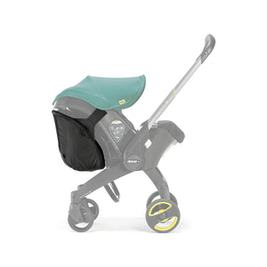 Black Fabric Doona Snap-On Storage Bag - Side Profile on Doona Car Seat Stroller | Bambi Baby