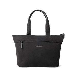 Nitro Black Doona Essentials Tote Diaper Bag - Front View with Exterior Zip Pocket | Bambi Baby