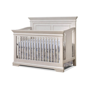 Brushed Ivory Poplar Wood Convertible Crib - Front Three Quarter View | Bambi Baby