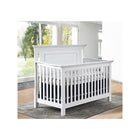 Vintage White Wood Convertible Crib - 3/4 Angle Nursery Scene | Bambi Baby