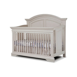 Brushed Ivory Fawn Baby Glacier Arched 4-in-1 Convertible Crib - Front 3/4 View | Bambi Baby
