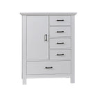 Vintage White Wood Yosemite Chifferobe - Front View, Door & 5-Drawer Storage | Bambi Baby