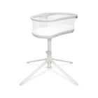 White Mesh Halo BassiNest Swivel Sleeper 3.0 Bedside Bassinet - Side Profile on White | Bambi Baby