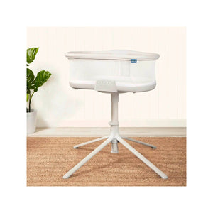 White Halo BassiNest 3.0 Soothe Bedside Bassinet with Adjustable Stand - Side View | Bambi Baby