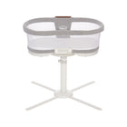 Dove Gray Tweed Halo Luxe Next Gen Bassinest Swivel Sleeper - Front View with Walnut Handle | Bambi Baby