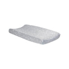 Gray Minky Changing Pad Cover with White Star Print - On Pad View | Bambi Baby