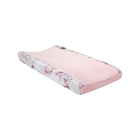 Pink Floral Minky Changing Pad Cover - Three-Quarter View | Bambi Baby