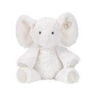 Cream Minky Faux Fur Elephant Plush Toy with Gold Jacquard Paw Soles - Seated Full View | Bambi Baby