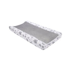 White Cotton Star Wars Print Changing Pad Cover with Gray Minky Center - Side View | Bambi Baby