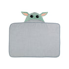 Grey Cotton Terry Baby Yoda Hooded Towel - Unfolded Overhead View | Bambi Baby