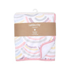 Lambs & Ivy Rainbow Minky Baby Blanket Folded in Branded Kraft Band - Hanger Packaging View | Bambi Baby