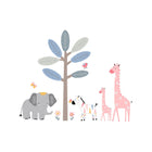 Pink & Blue Jungle Animal Nursery Wall Decals with Zebra & Giraffes - Flat Lay | Bambi Baby