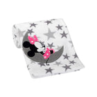 Lambs & Ivy Gray White Minnie Mouse Fleece Baby Blanket - Product Detail | Bambi Baby