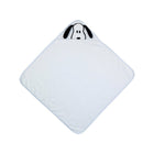 White Cotton Snoopy Hooded Towel - Open Diamond Overhead View | Bambi Baby