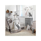 Lambs & Ivy Baby Jungle 4-Piece Bedding Set - Styled Nursery Room View with Mobile & Decor | Bambi Baby