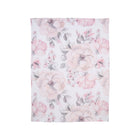 Blush Pink Floral Minky Sherpa Stroller Blanket - Overhead Flat Lay | Bambi Baby