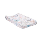 White Floral Minky Changing Pad Cover - 3/4 Angle View | Bambi Baby