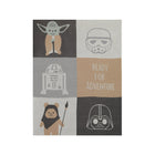 Gray Acrylic Knit Star Wars Baby Blanket - Full Front, Six-Panel Character Grid | Bambi Baby